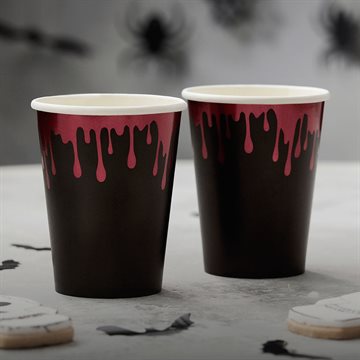 Papkrus Halloween Blood Drip, 8 stk. engangskrus med blod